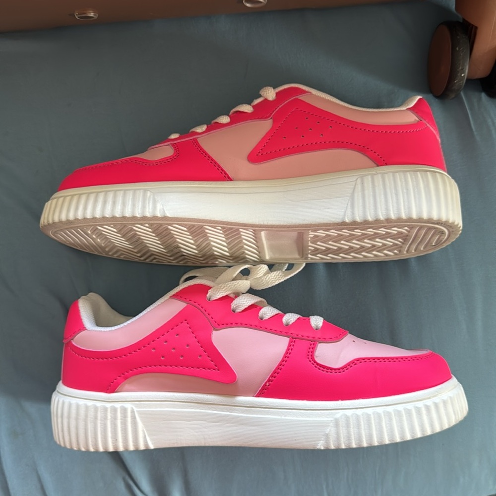 SHEIN Pink & White Women's Sneakers - Picture 3 of 5